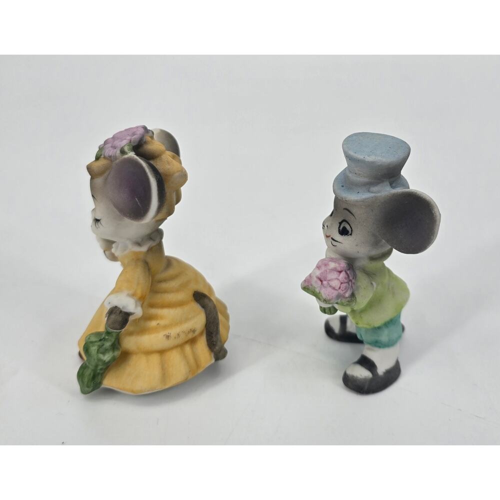 Vintage Homco Anthropomorphic Mouse Figurines | Victorian | Bisque Porcelain - Picture 4 of 5